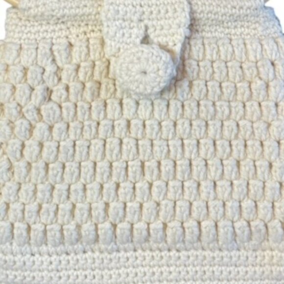 Vintage Handmade Macrame Crochet Lined Bag Purse - Picture 2 of 8